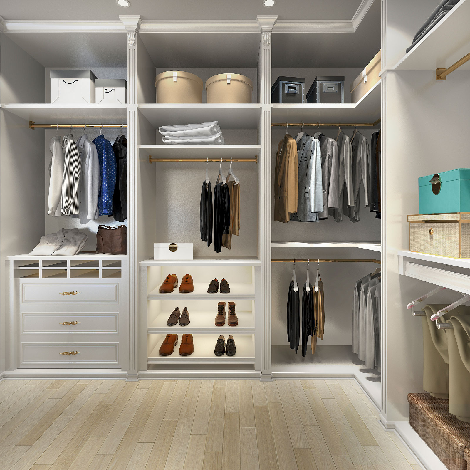 White double layer storage box