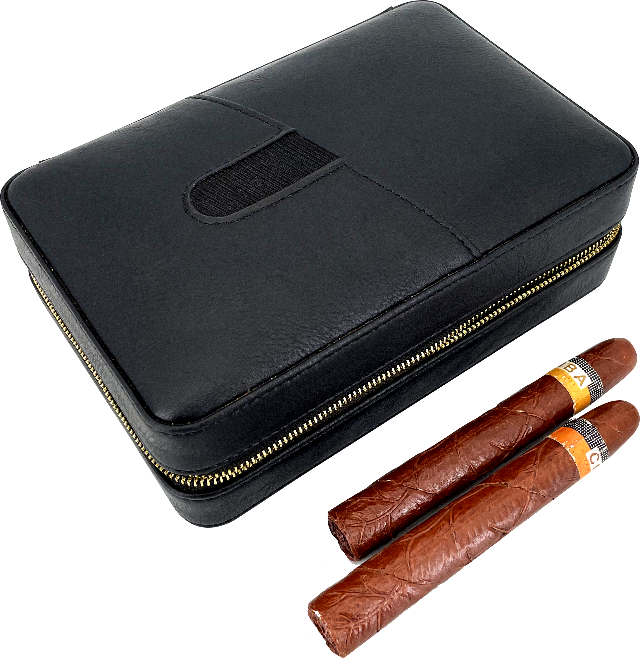 Black zippered cigar box