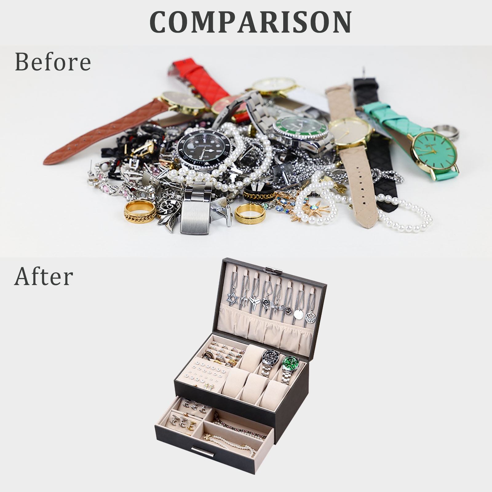  Black double layer storage box