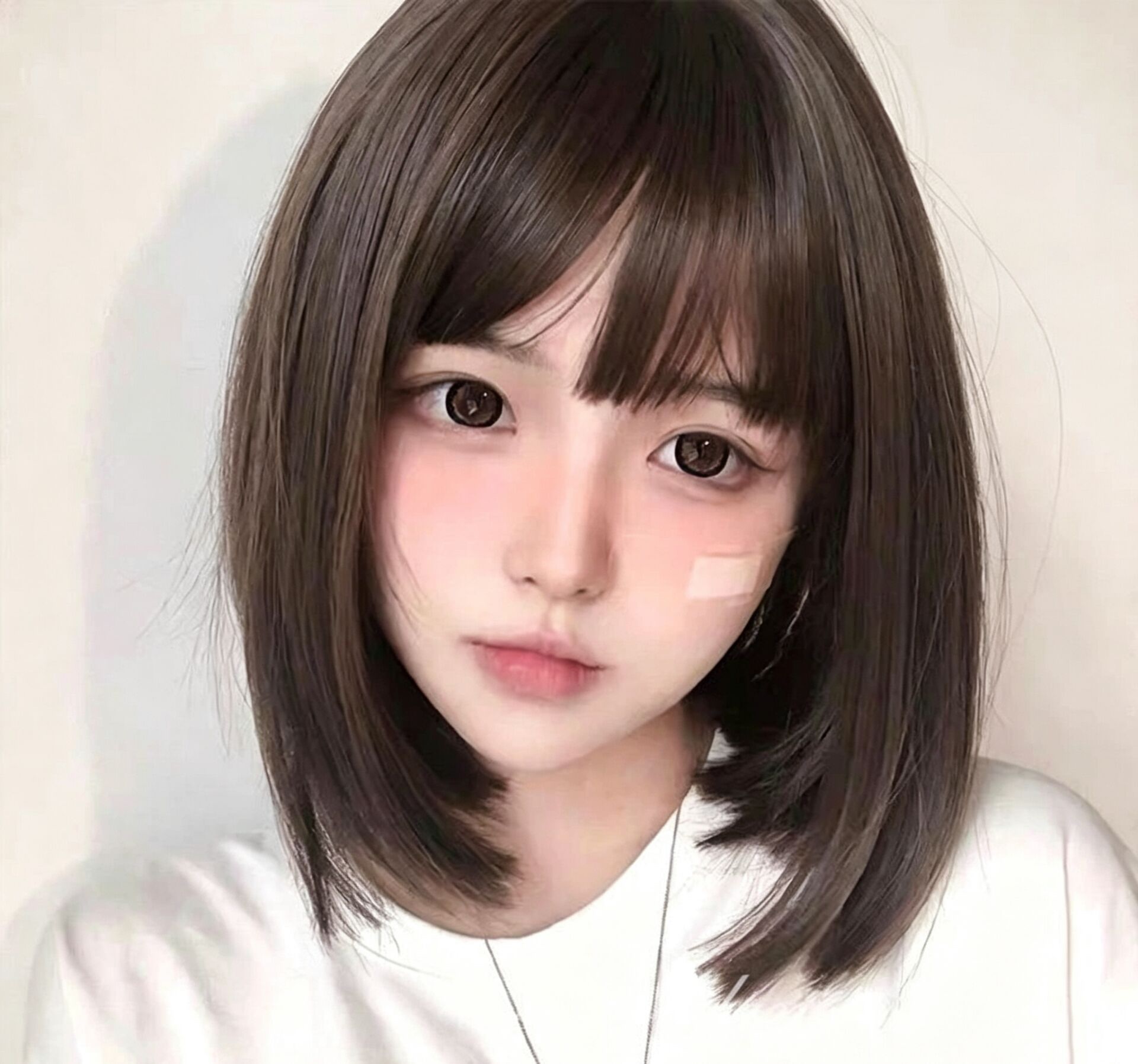Short Bob Wig with Bangs, Natural Straight Cosplay Daily Wig for Women