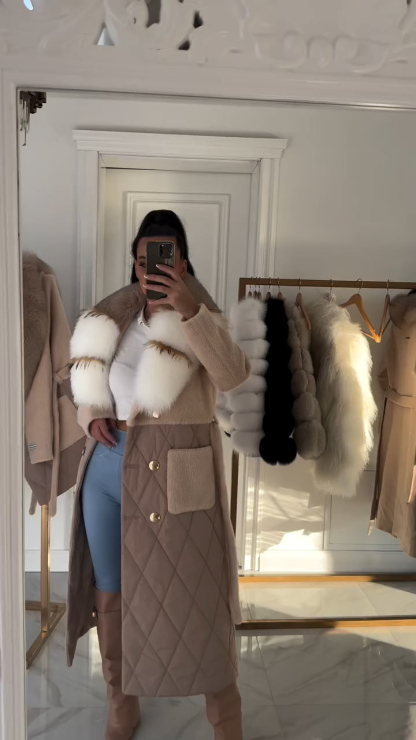 Long and short fur collar trench coats