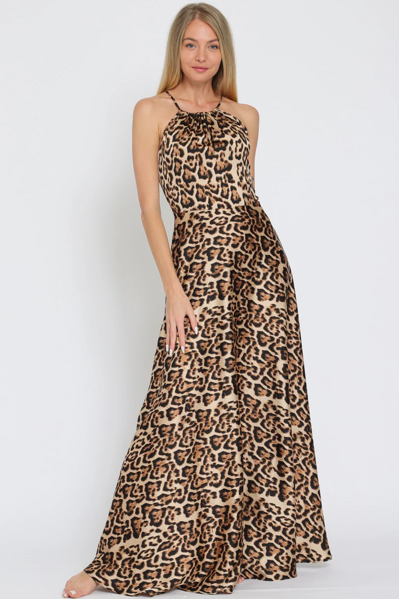 Linen-blend Printed Maxi Dress