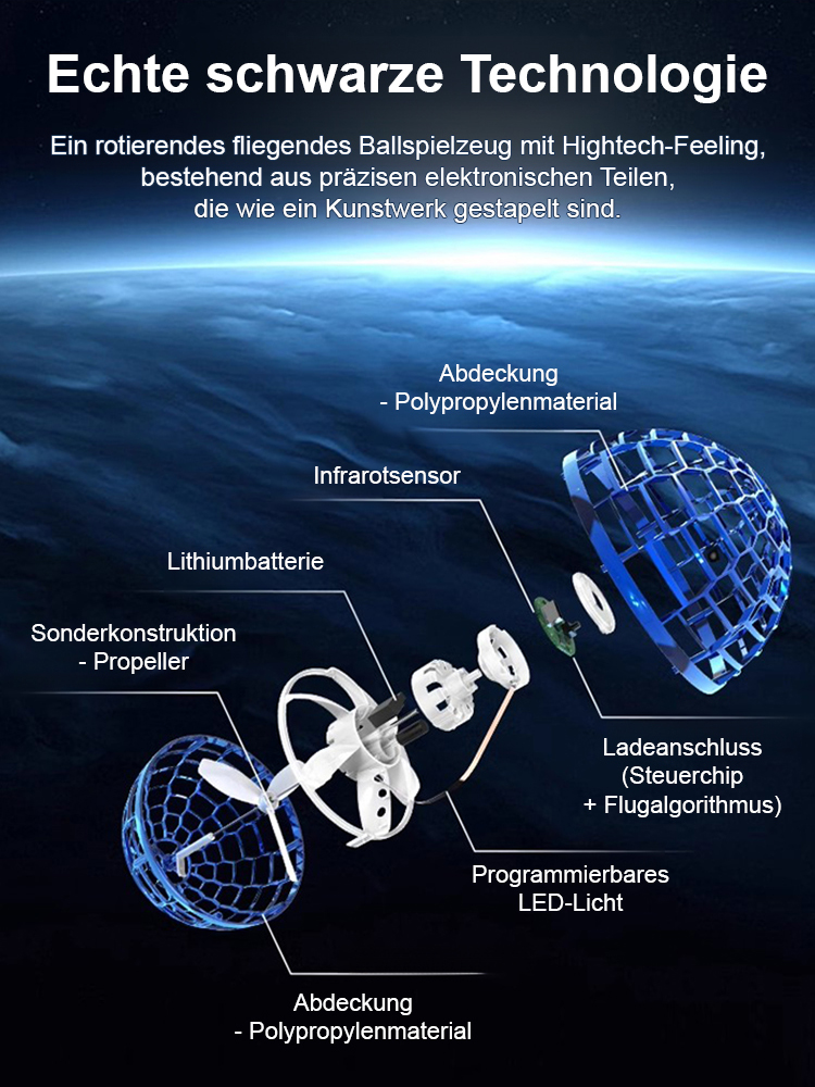 【Automatischer Ausgleichs-Kreisel】Schwebende Lichtkugel Spielzeug