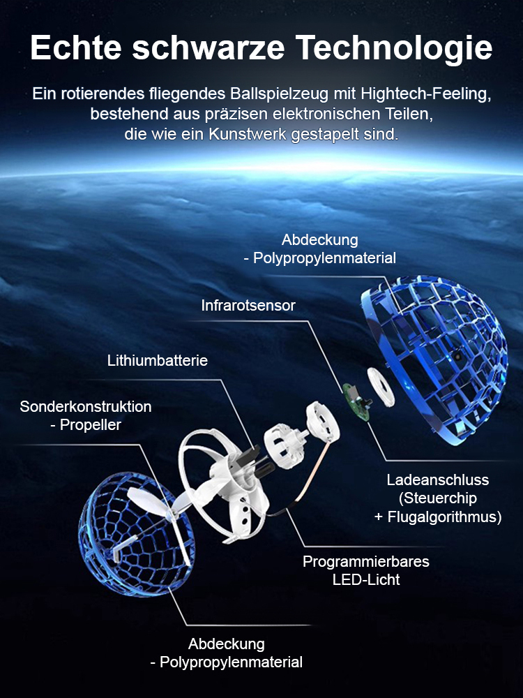 【Automatischer Ausgleichs-Kreisel】Schwebende Lichtkugel Spielzeug