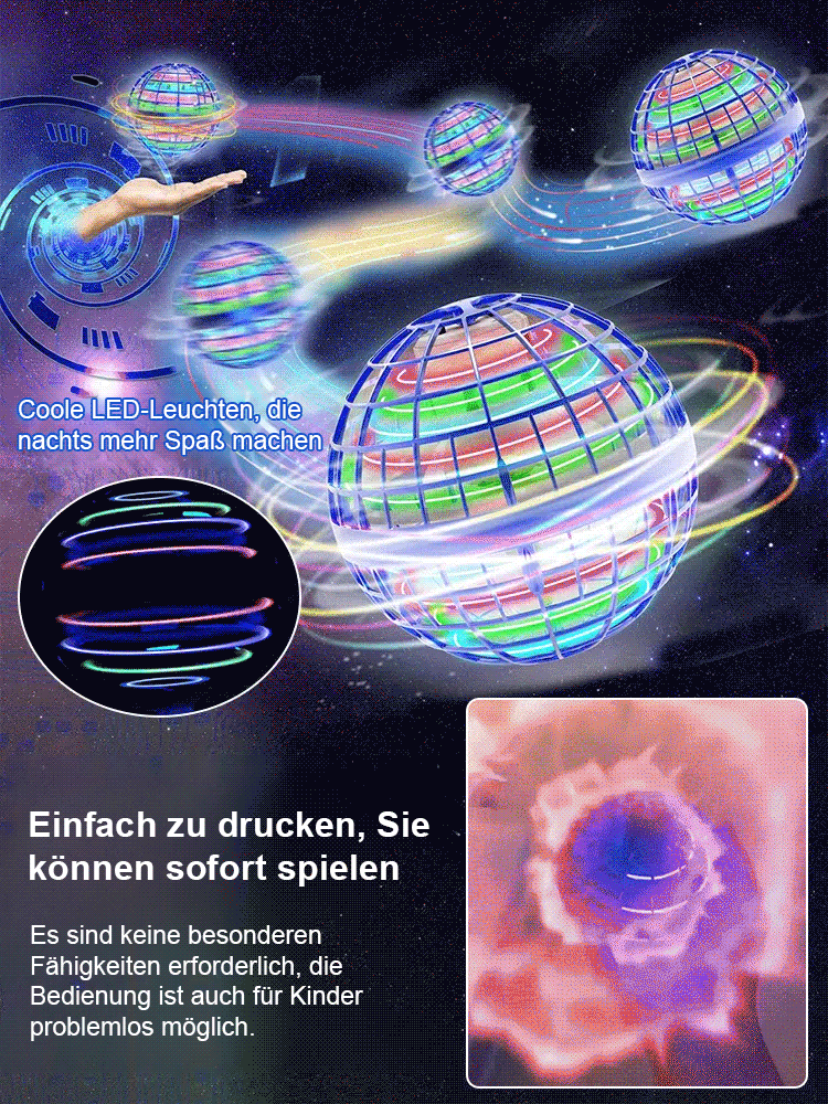 【Automatischer Ausgleichs-Kreisel】Schwebende Lichtkugel Spielzeug