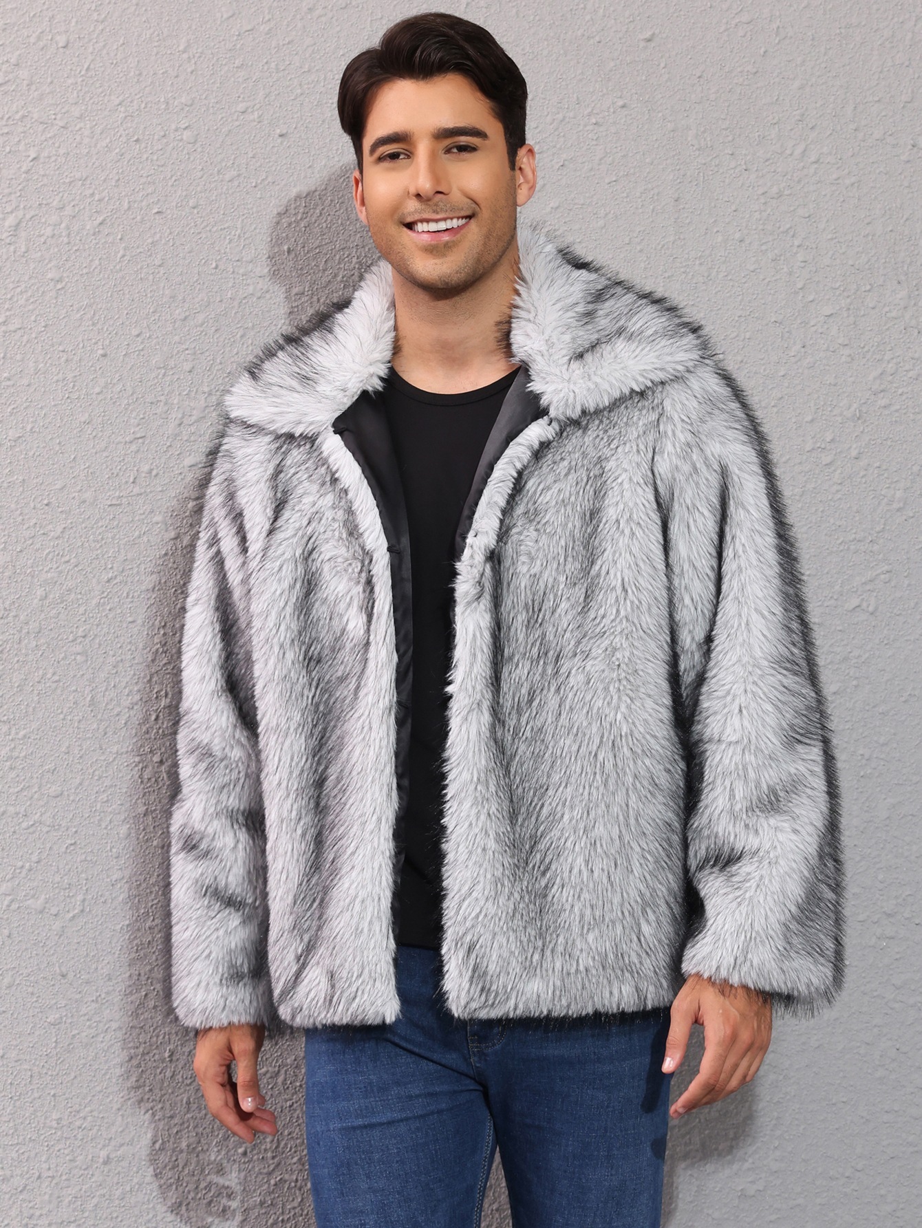 Must-Have Faux Fur Collar Coat for Trendy Men