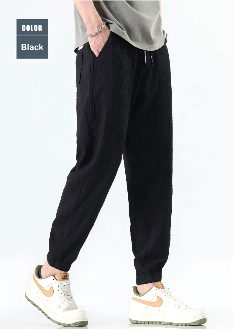 Men’s Ice Silk Quick-Dry Cropped Jogger Pants