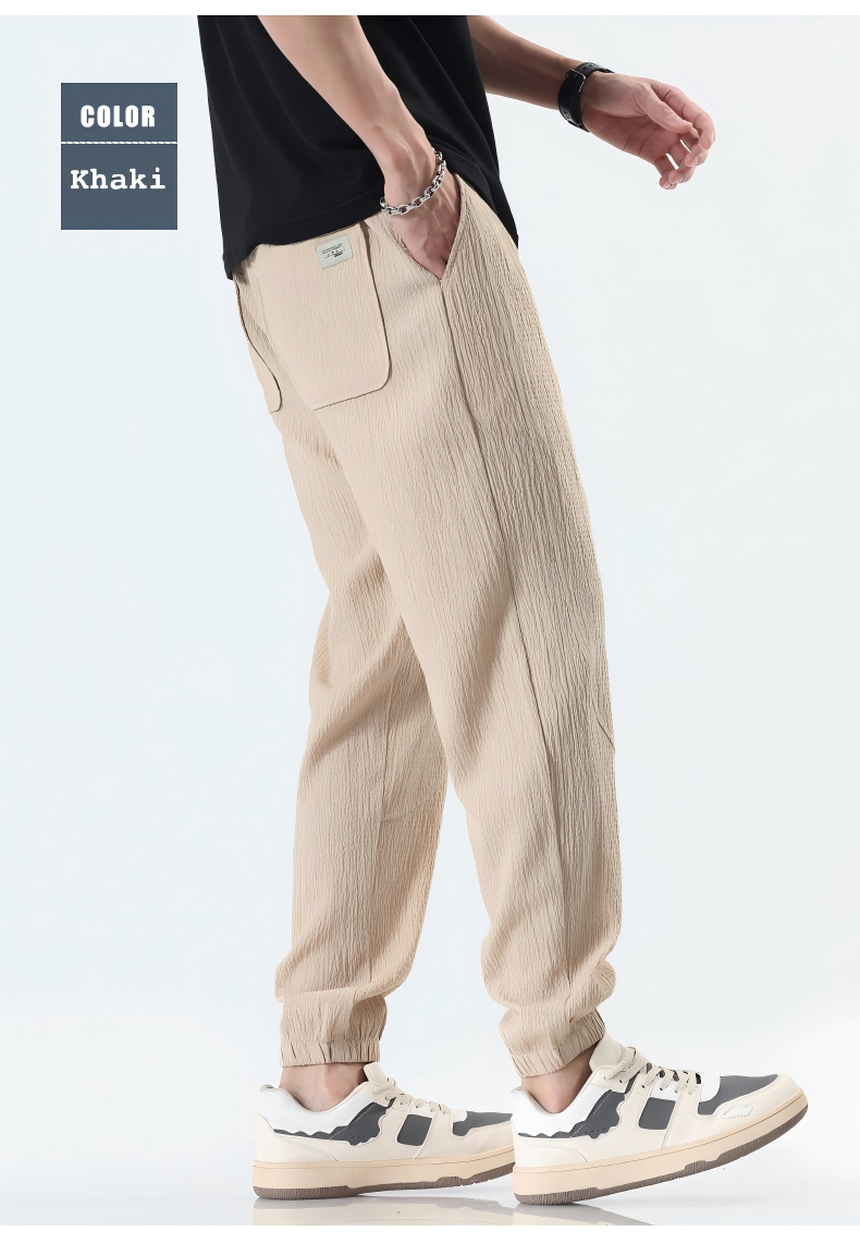 Men’s Ice Silk Quick-Dry Cropped Jogger Pants