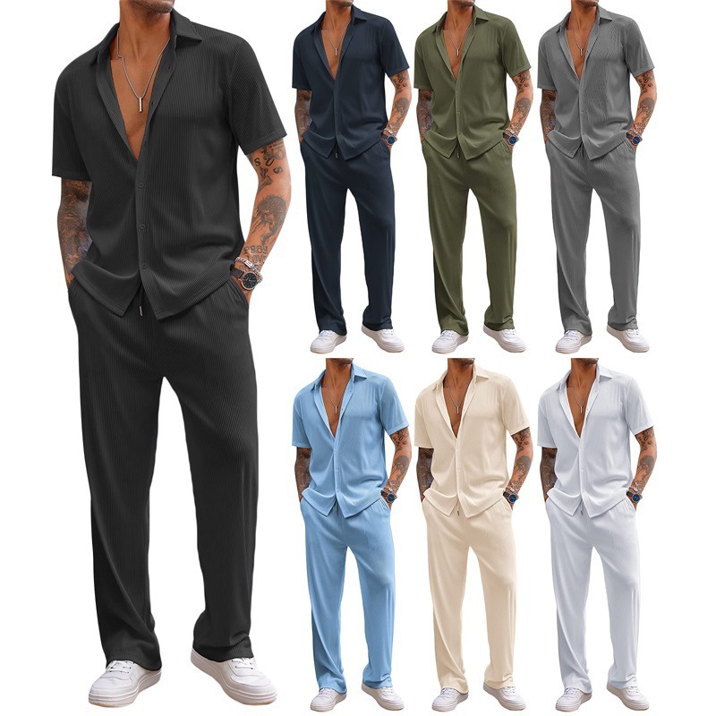 👕 New Men’s Solid Color Set | Relaxed & Stylish Everyday Wear