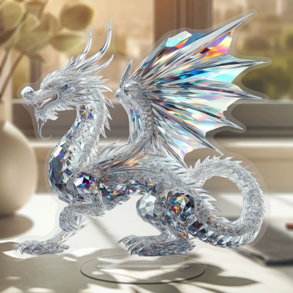 Bohemian Crystal Dragon 2D Acrylic Ornament