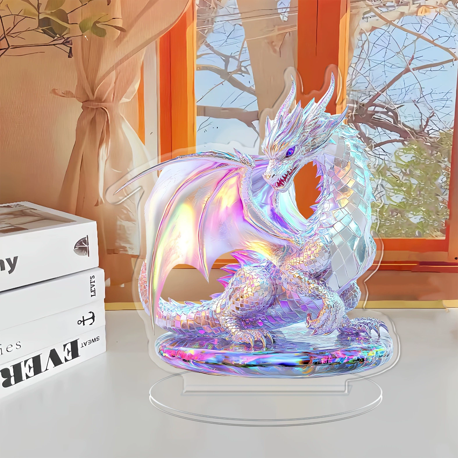 Bohemian Crystal Dragon 2D Acrylic Ornament