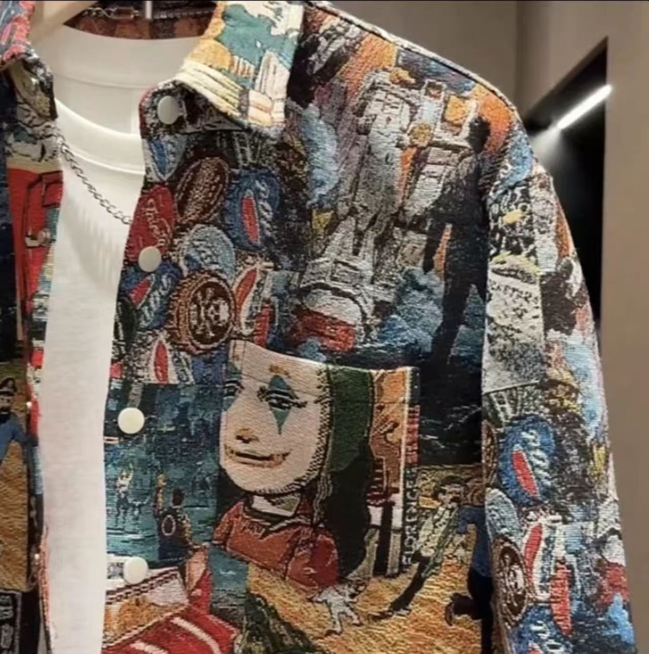 2026 Spring Floral Jacquard Cardigan – Loose Lapel Streetwear Casual Coat