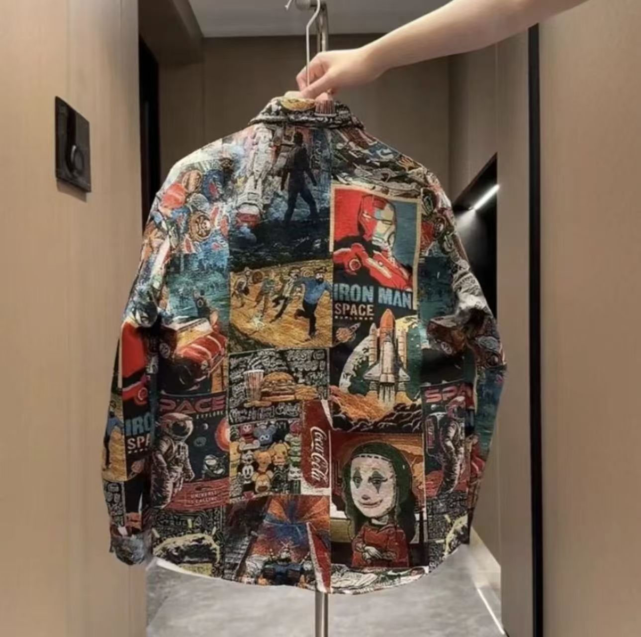 2026 Spring Floral Jacquard Cardigan – Loose Lapel Streetwear Casual Coat