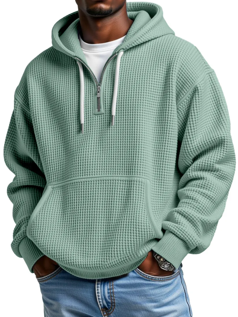 Men's Fashion Casual Zipper Pocket Long Sleeve Sweatshirt