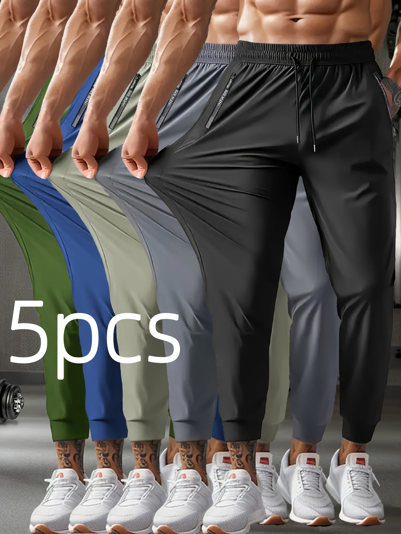 Men's Ice Silk Breathable Plus Size Casual Pants - Straight / Cuffed