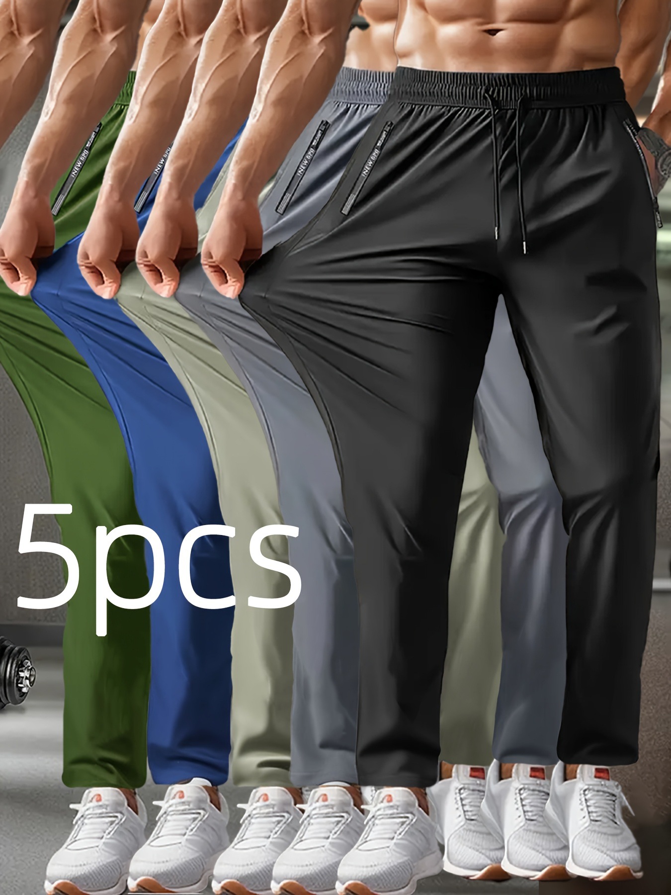 Men's Ice Silk Breathable Plus Size Casual Pants - Straight / Cuffed