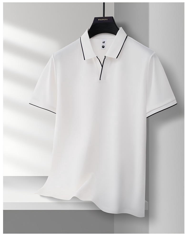 Men’s Seagull Collar Polo Shirt | Summer Waffle Knit Business Casual