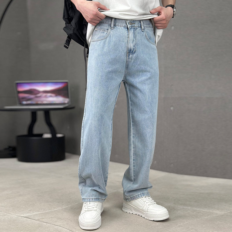 Men’s Plus Size Retro Loose Straight Denim Pants
