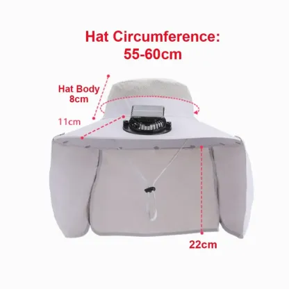 New Wide Brim Solar Fan Hat Quick Dry UPF50+ Men Sun Hat USB Charging Waterproof Bucket Hat Summer