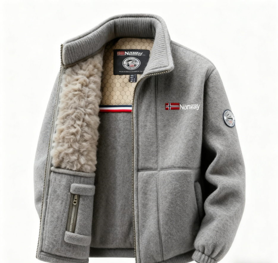 🔥🔥New cashmere wool men’s outdoor stand collar fleece jacket