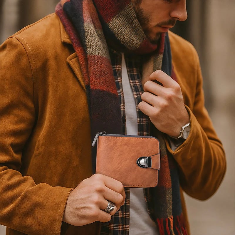 🍂Men's Vintage Compact Zipper Wallet
