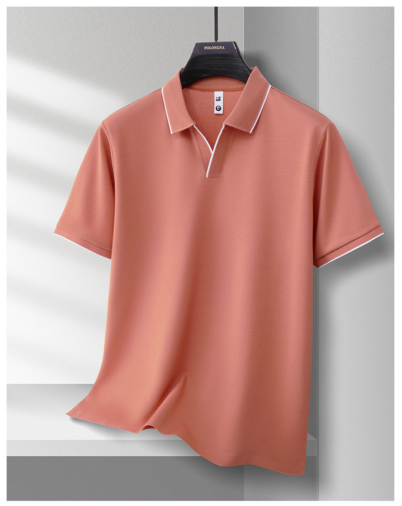 Men’s Seagull Collar Polo Shirt | Summer Waffle Knit Business Casual
