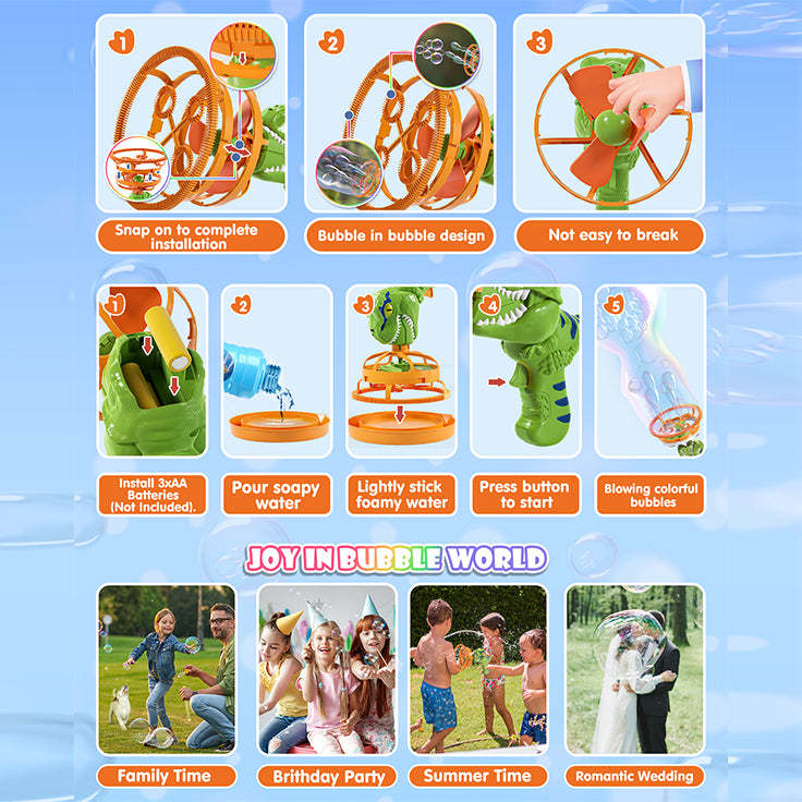 Dinosaur Bubble Machine Children's Electric Fan Bubble Gun Toy