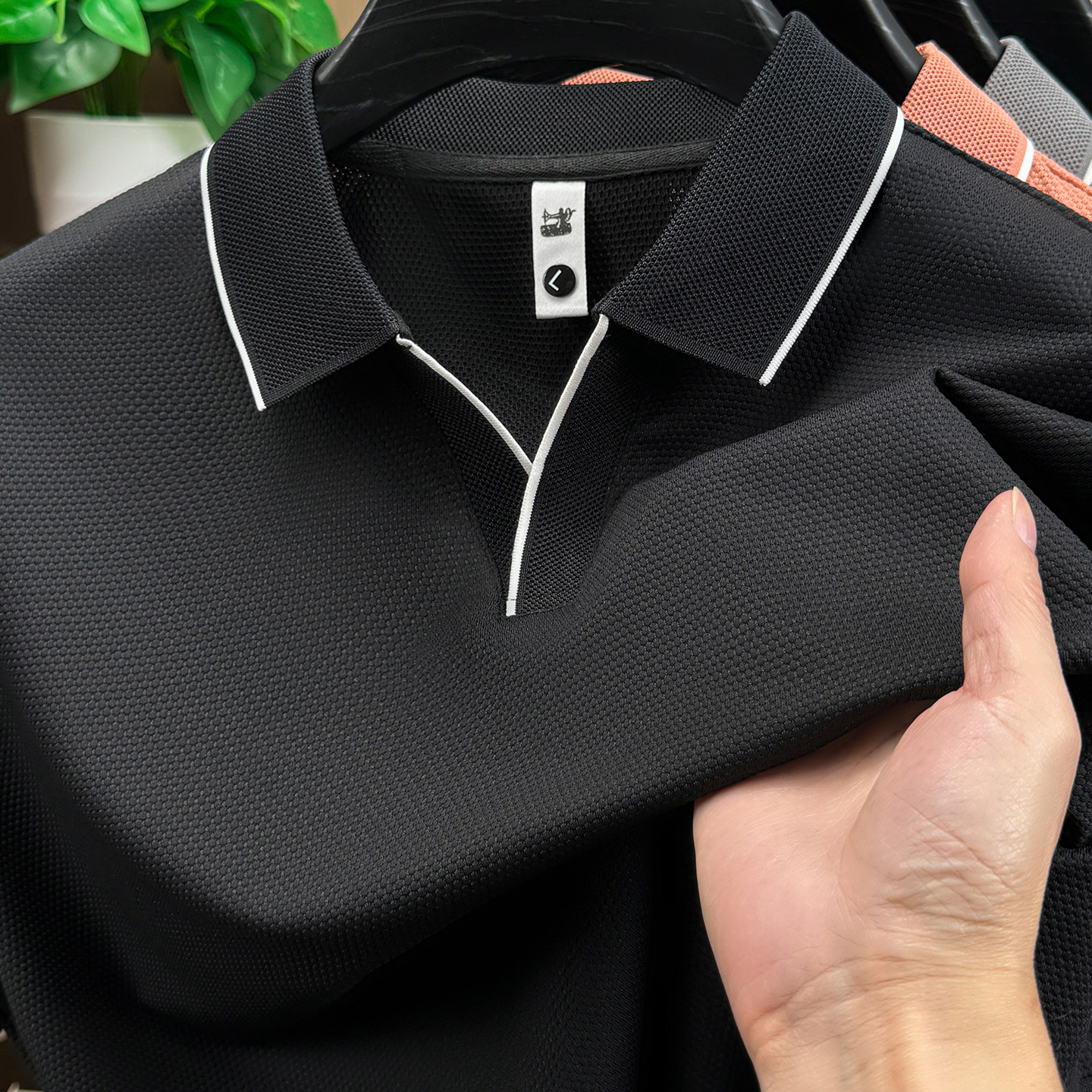 Men’s Seagull Collar Polo Shirt | Summer Waffle Knit Business Casual