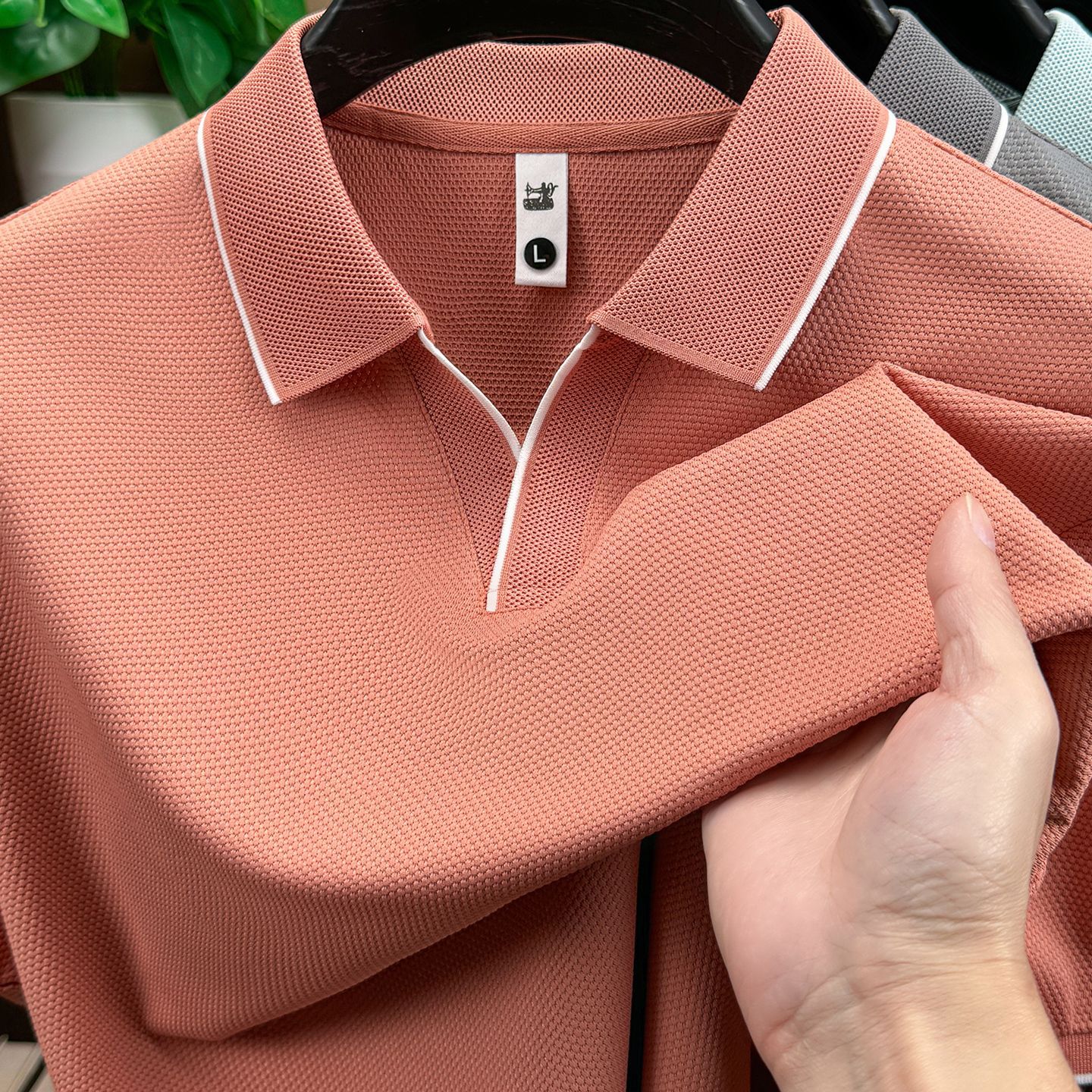 Men’s Seagull Collar Polo Shirt | Summer Waffle Knit Business Casual