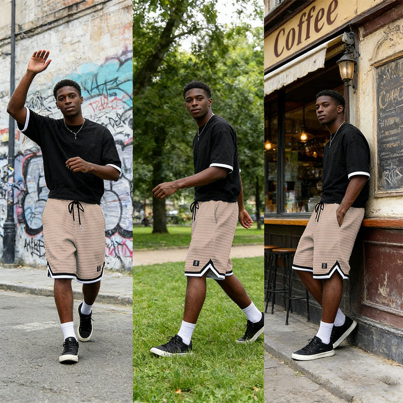 Men's Loose Striped Athletic Shorts | Casual Trendy Streetwear