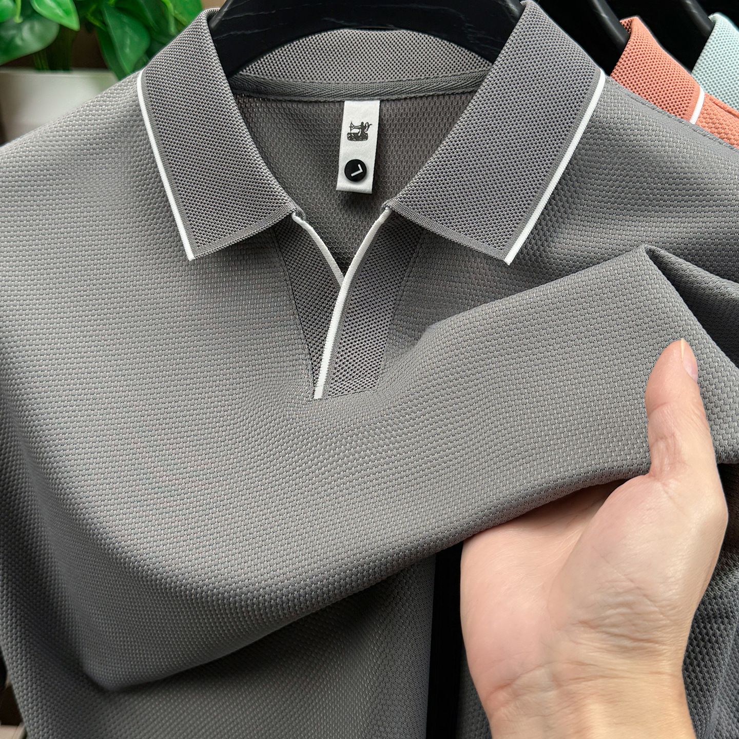 Men’s Seagull Collar Polo Shirt | Summer Waffle Knit Business Casual