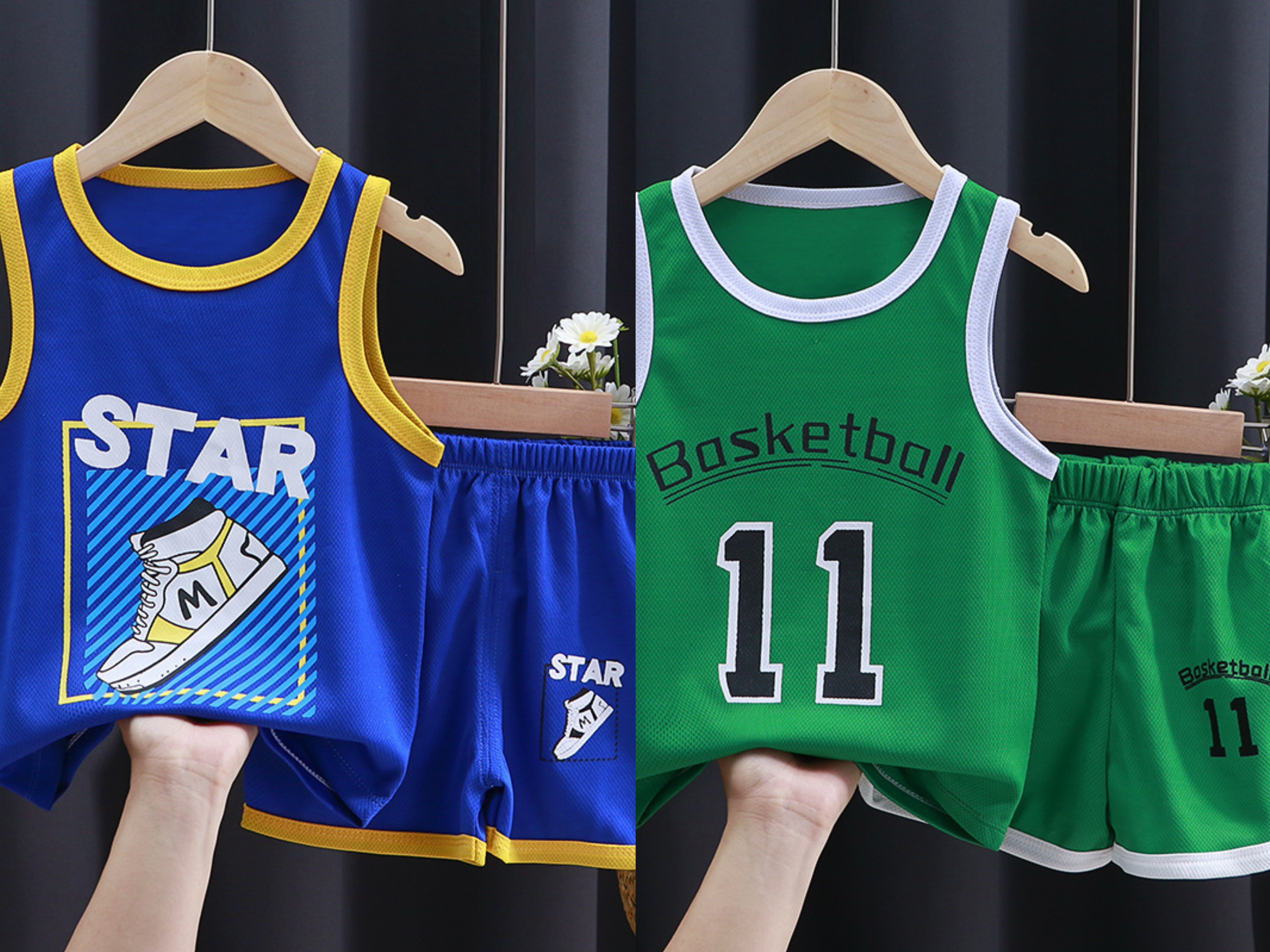 Thin Pure Cotton Short Sleeve Kids Sports Outfit In Stock