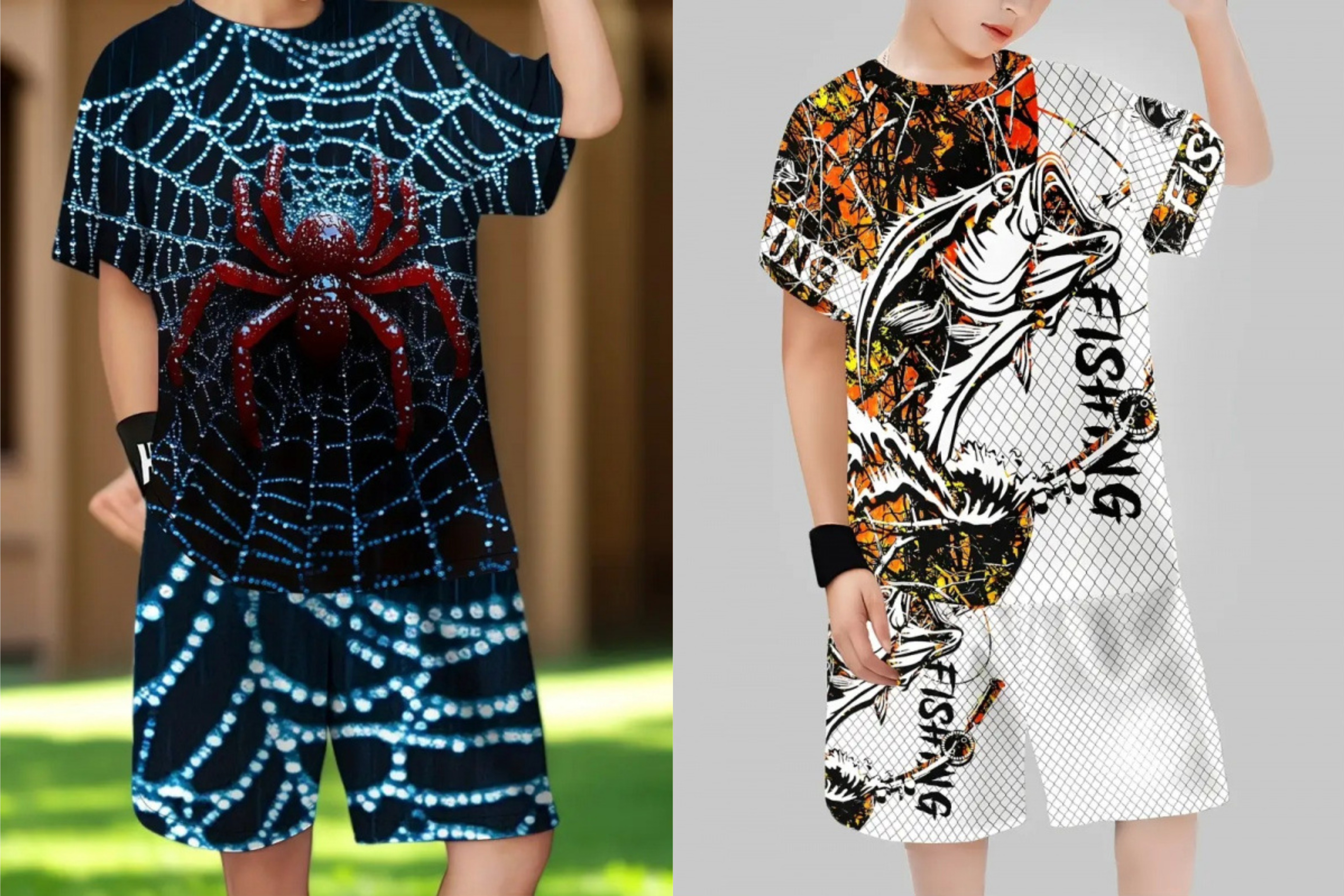 Unisex Kids Summer Cartoon 2Pcs Outfit