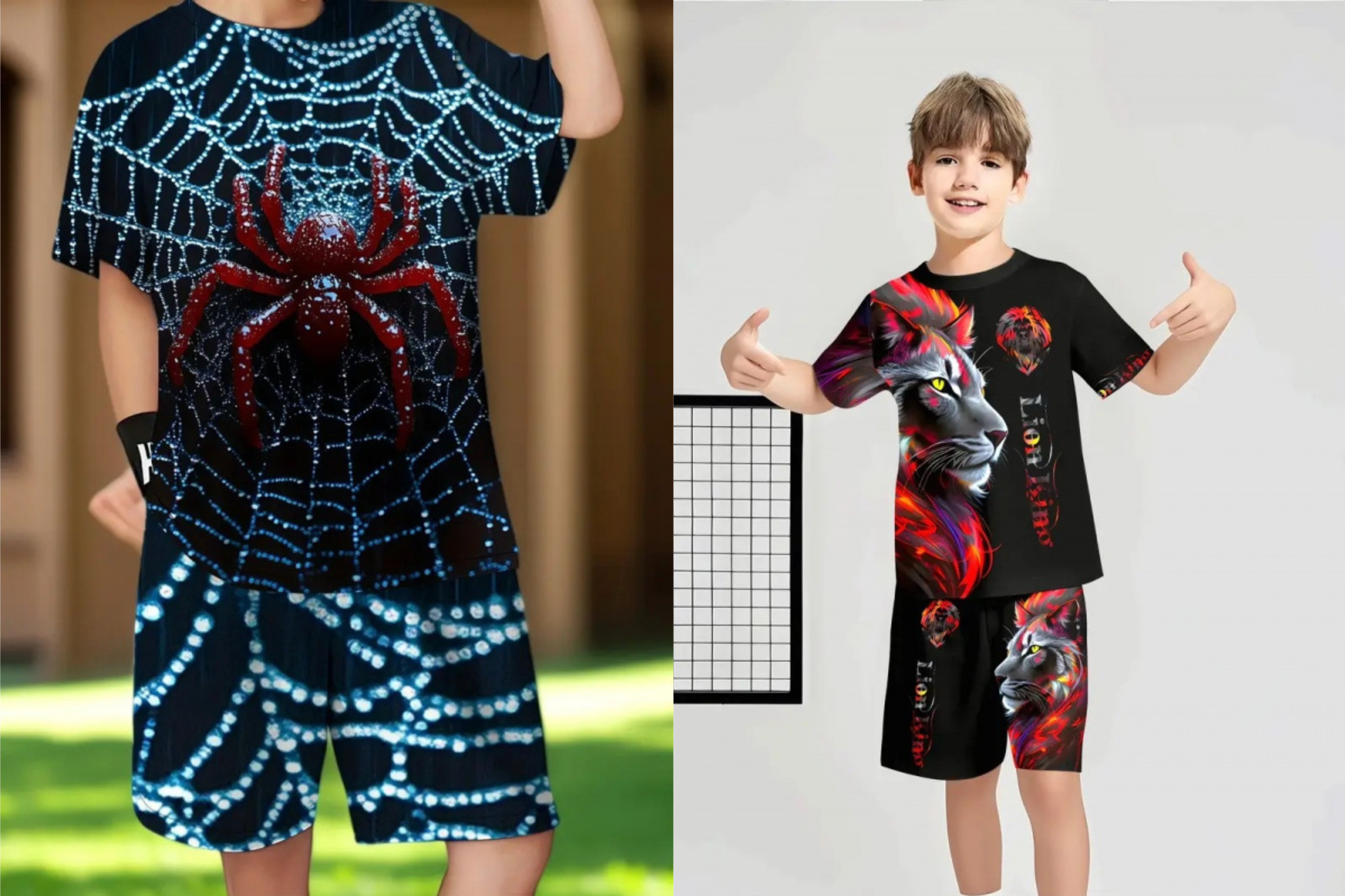 Unisex Kids Summer Cartoon 2Pcs Outfit