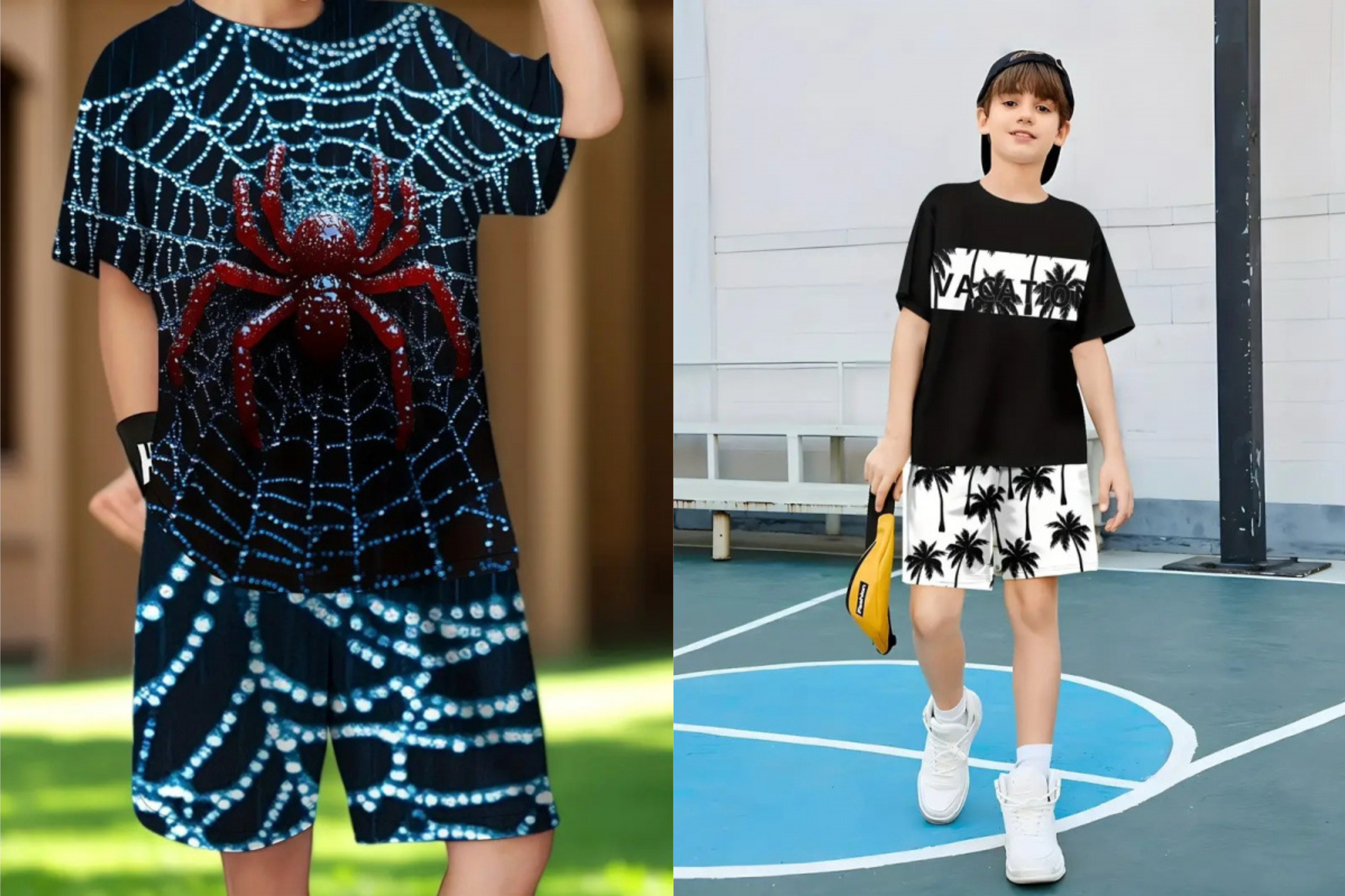 Unisex Kids Summer Cartoon 2Pcs Outfit