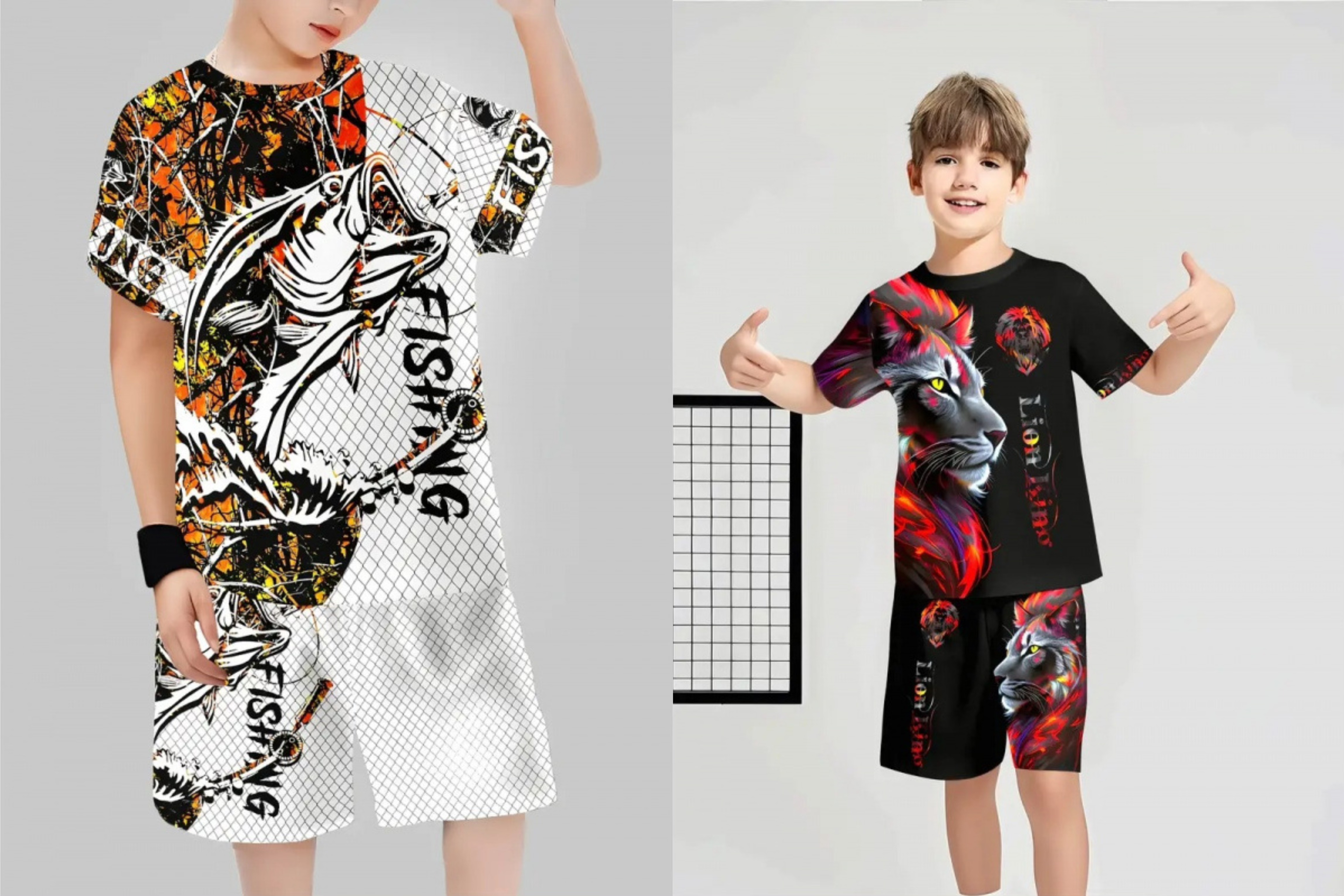 Unisex Kids Summer Cartoon 2Pcs Outfit