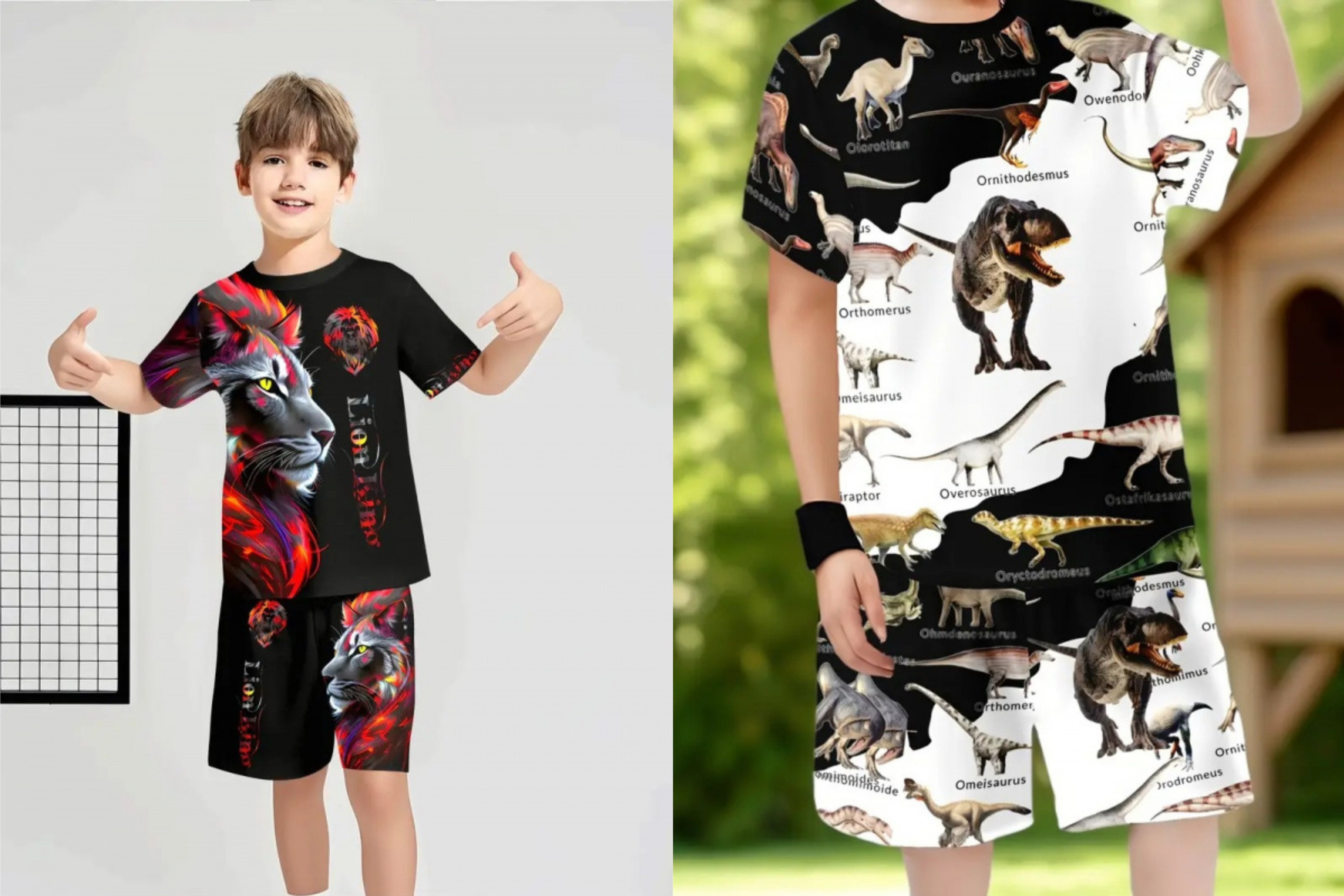 Unisex Kids Summer Cartoon 2Pcs Outfit