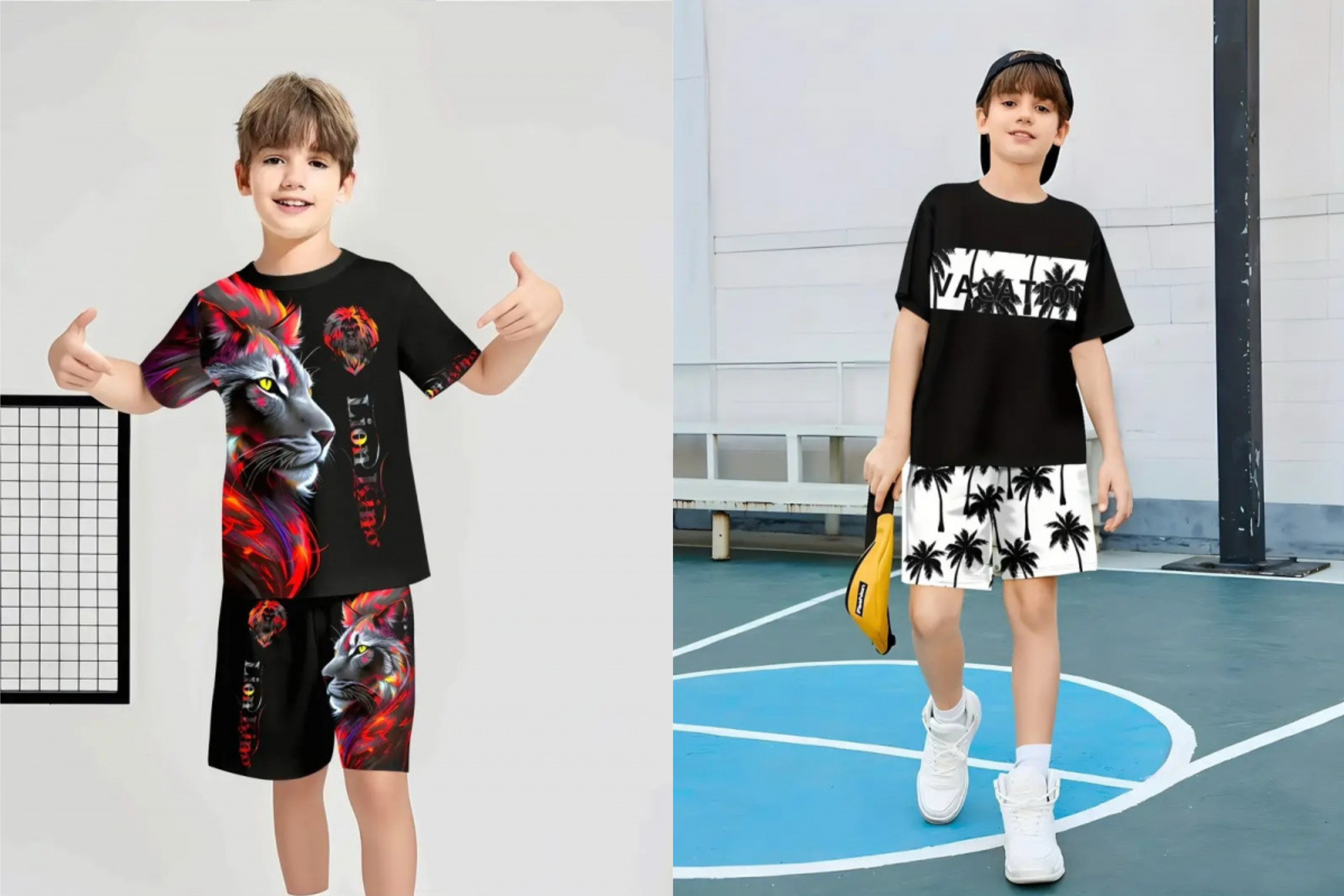 Unisex Kids Summer Cartoon 2Pcs Outfit