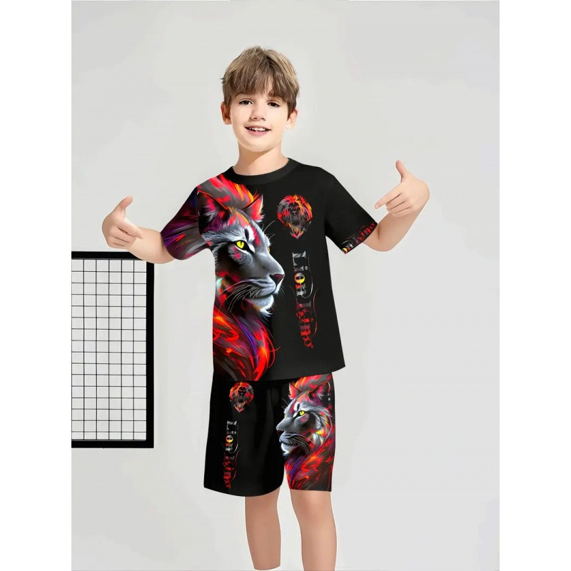 Unisex Kids Summer Cartoon 2Pcs Outfit