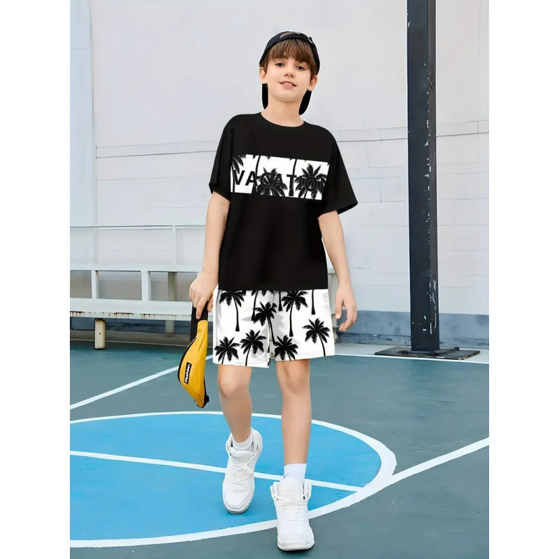 Unisex Kids Summer Cartoon 2Pcs Outfit