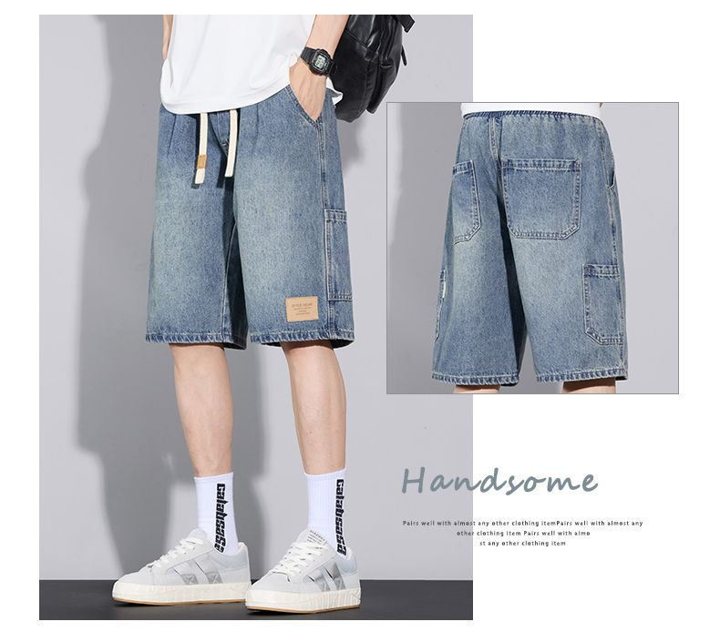Men’s Summer Lightweight Loose Straight Retro Denim Pants