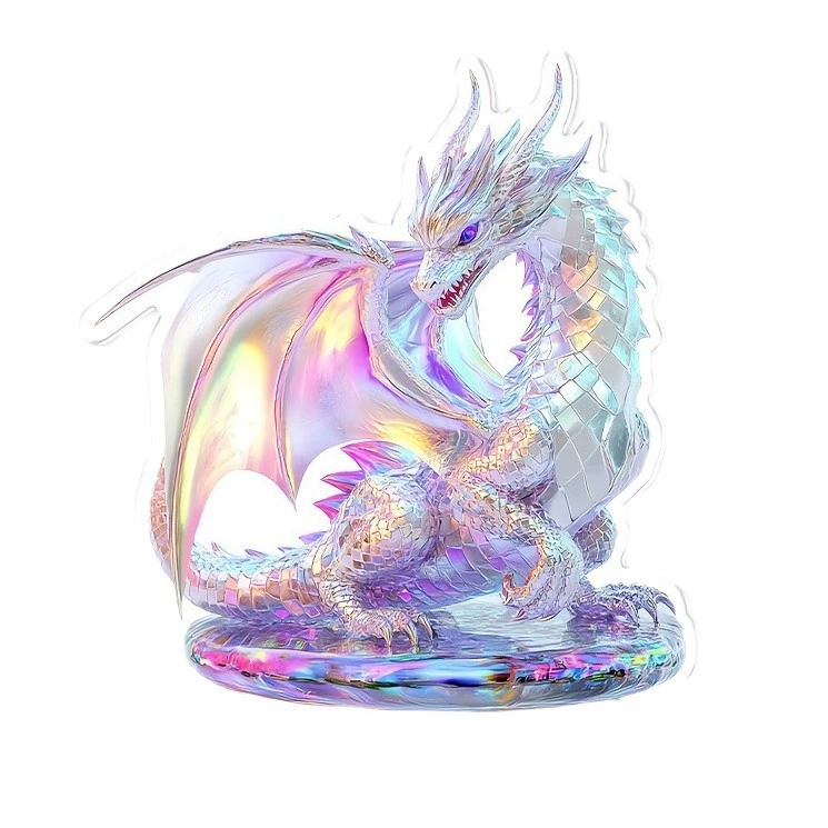 Bohemian Crystal Dragon 2D Acrylic Ornament