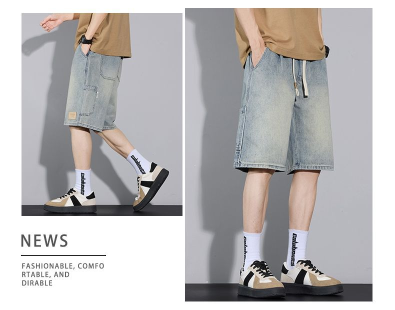 Men’s Summer Lightweight Loose Straight Retro Denim Pants
