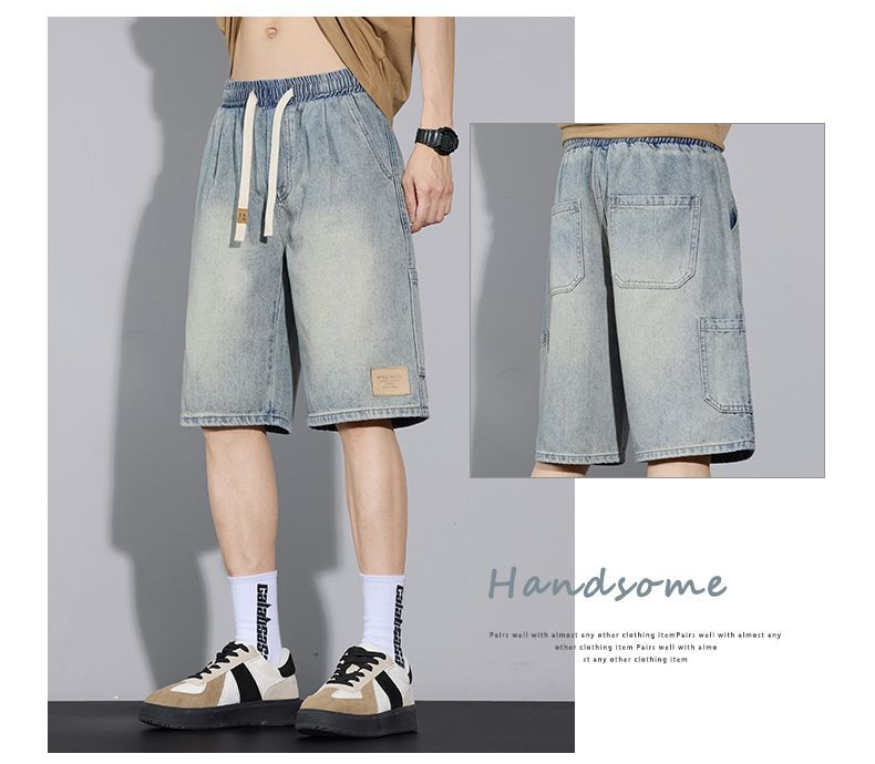 Men’s Summer Lightweight Loose Straight Retro Denim Pants
