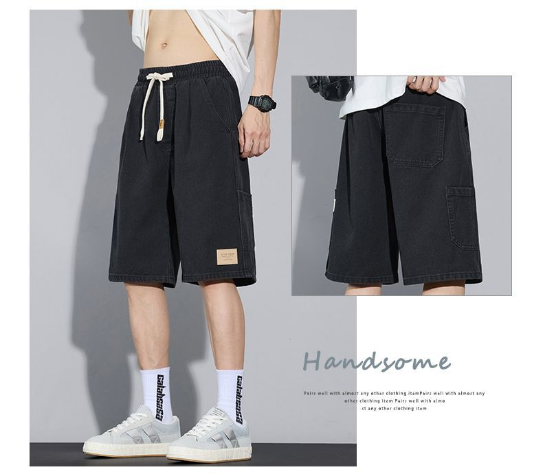 Men’s Summer Lightweight Loose Straight Retro Denim Pants