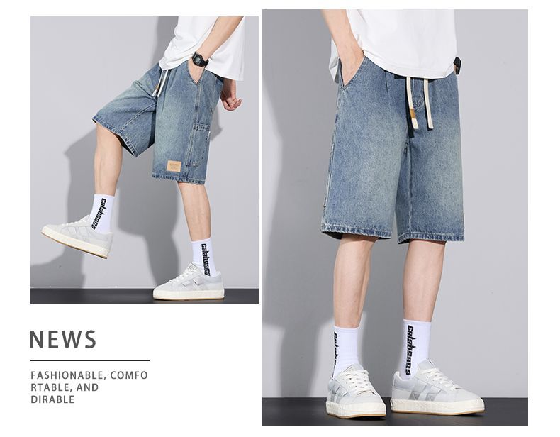 Men’s Summer Lightweight Loose Straight Retro Denim Pants
