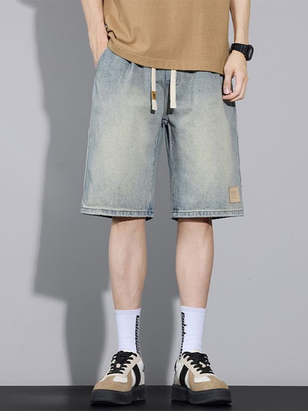 Men’s Summer Lightweight Loose Straight Retro Denim Pants