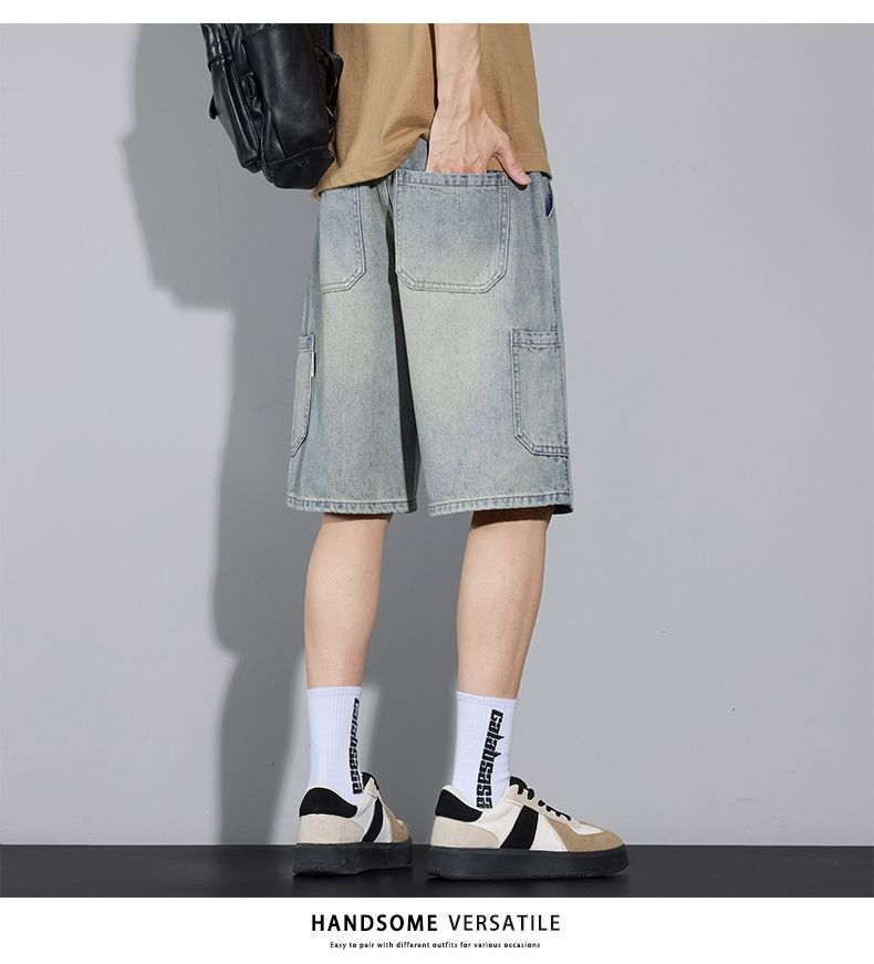 Men’s Summer Lightweight Loose Straight Retro Denim Pants