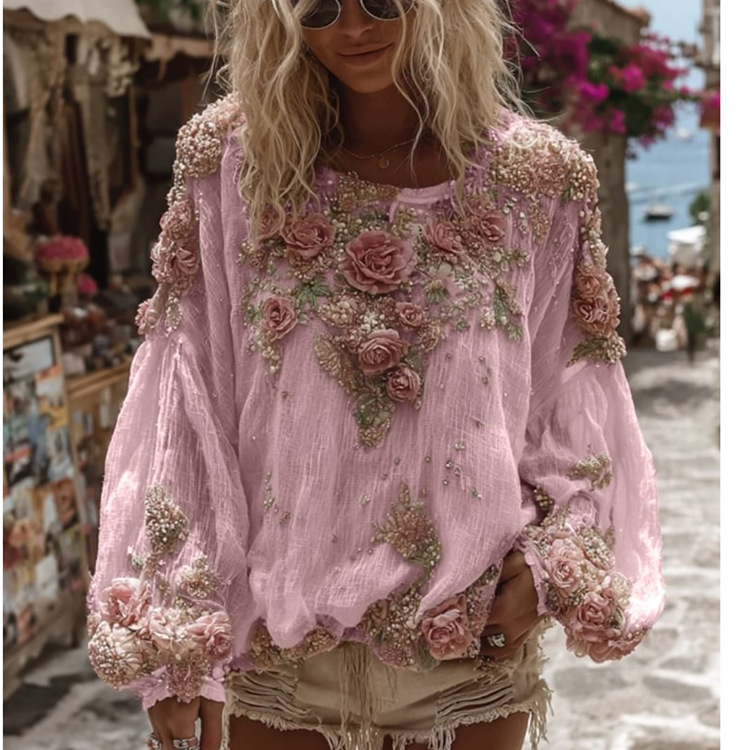 【S-5XL】💜 Stylová a všestranná halenka, vysoce kvalitní výšivka