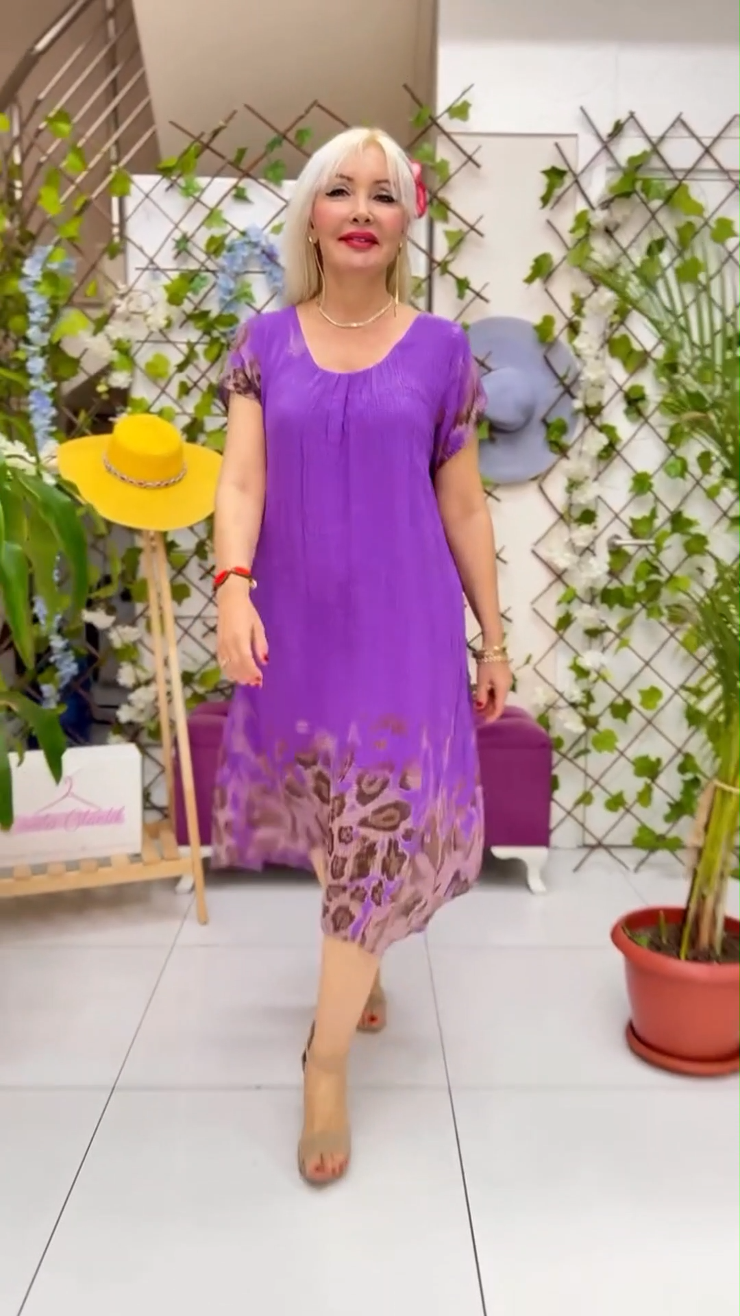 【S-5XL】💜 Nové šaty s potiskem a kulatým výstřihem z roku 2025